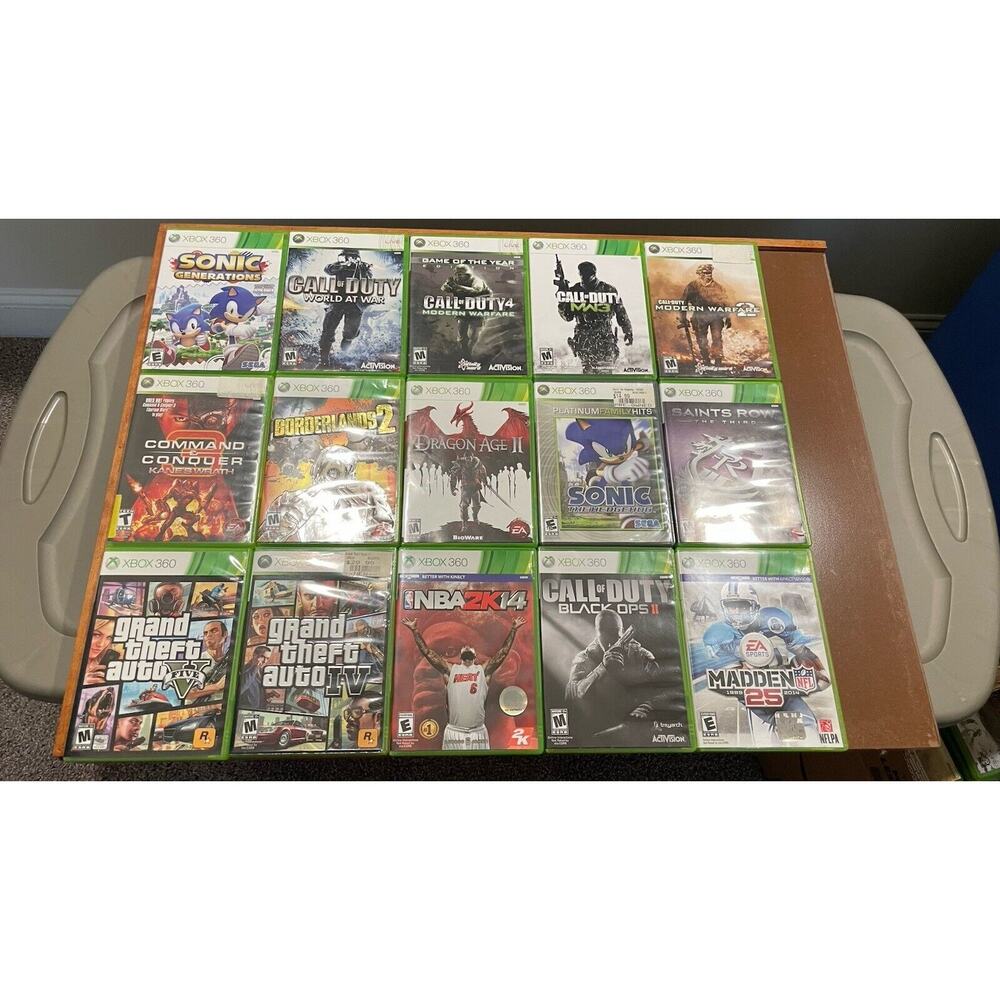 Xbox 360 Video Game Lot Bundle of 34 Microsoft Sports Fantasy Action CIB